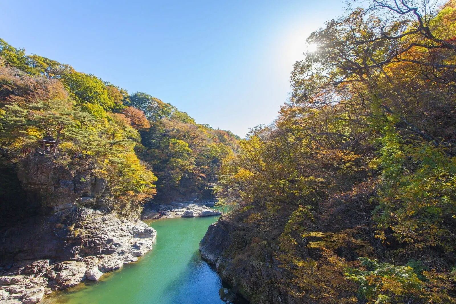 Kinugawa Kanaya Hotel: The Kinugawa gorge in autumn