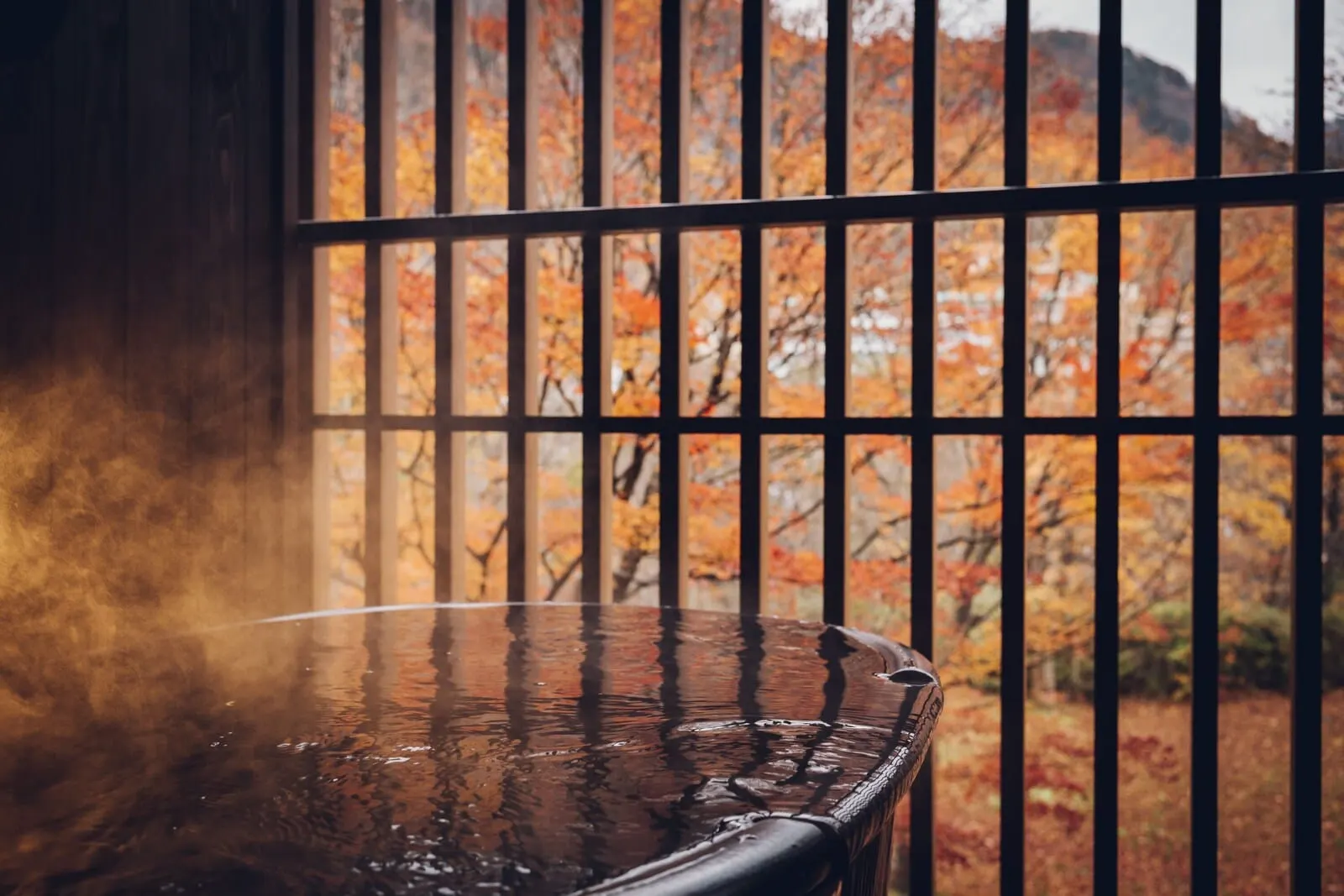 Hoshino Resorts KAI Kinugawa: The outdoor bath in autumn