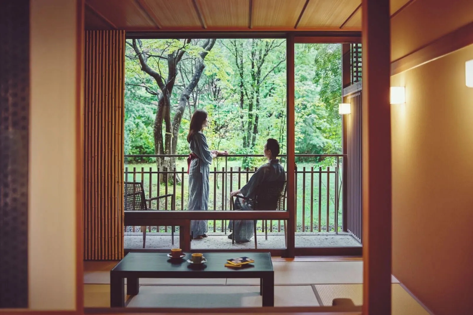 Hoshino Resorts KAI Kinugawa: A room terrace over the forest