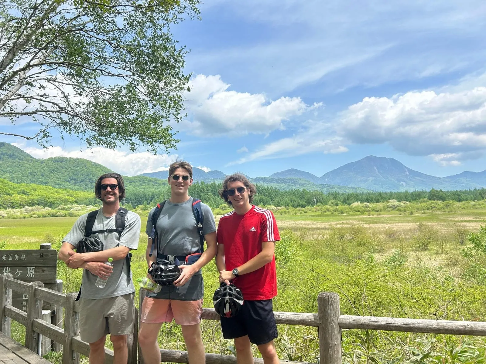Riders at the edge of the Senjogahara marsh