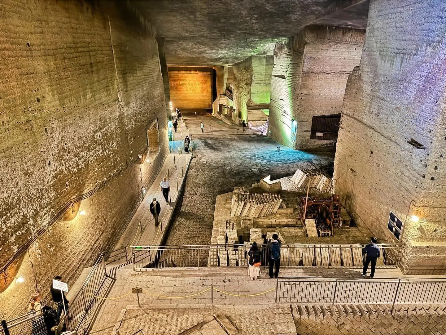 Stairs down into the Oya quarry chamber, 30 metres underground