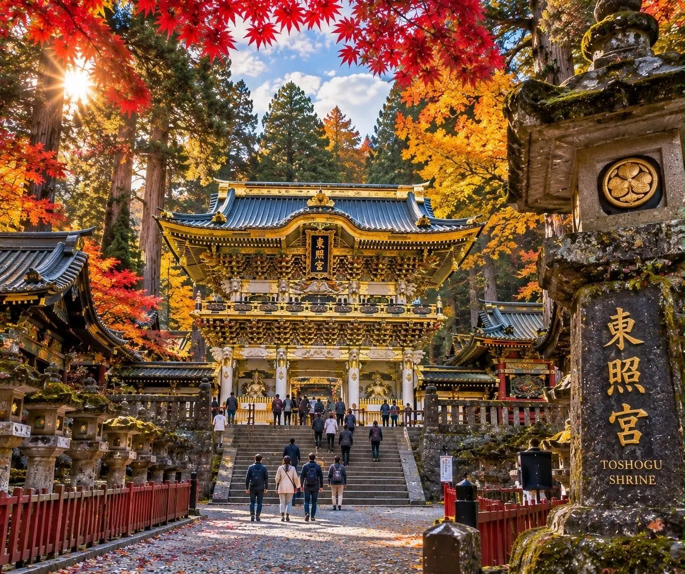The approach to the Yomeimon gate at Toshogu