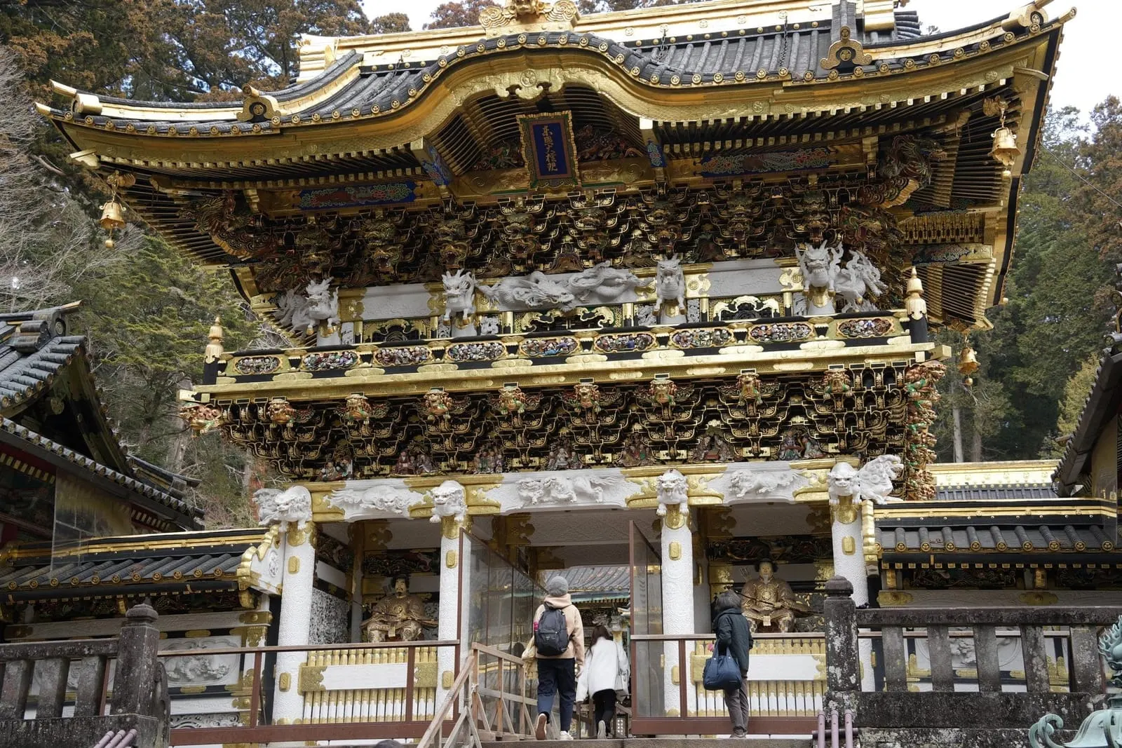 Yomeimon gate at Toshogu Shrine, covered in gilded carvings
