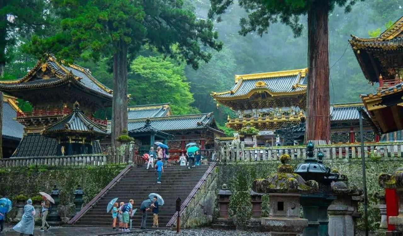 The gates of Toshogu in the rain